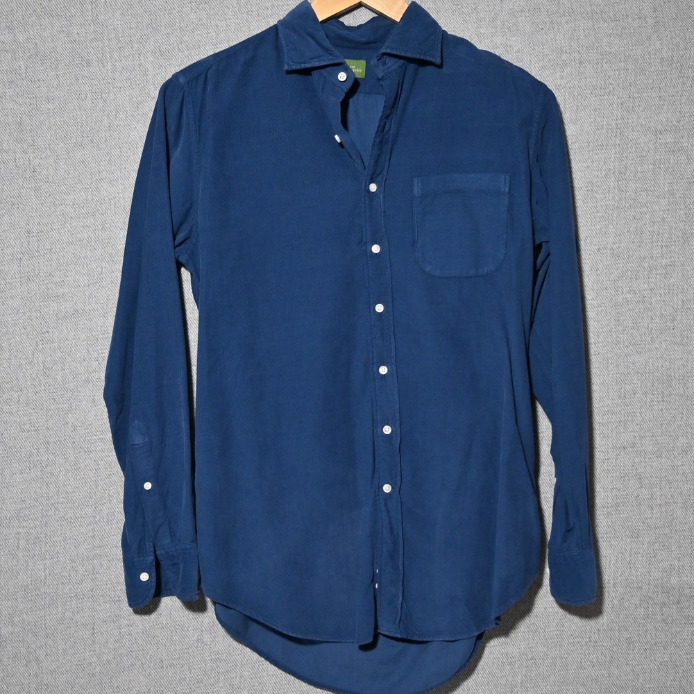Sid Mashburn Corduroy Shirt Mens Long Sleeve Button Down Size M Blue
